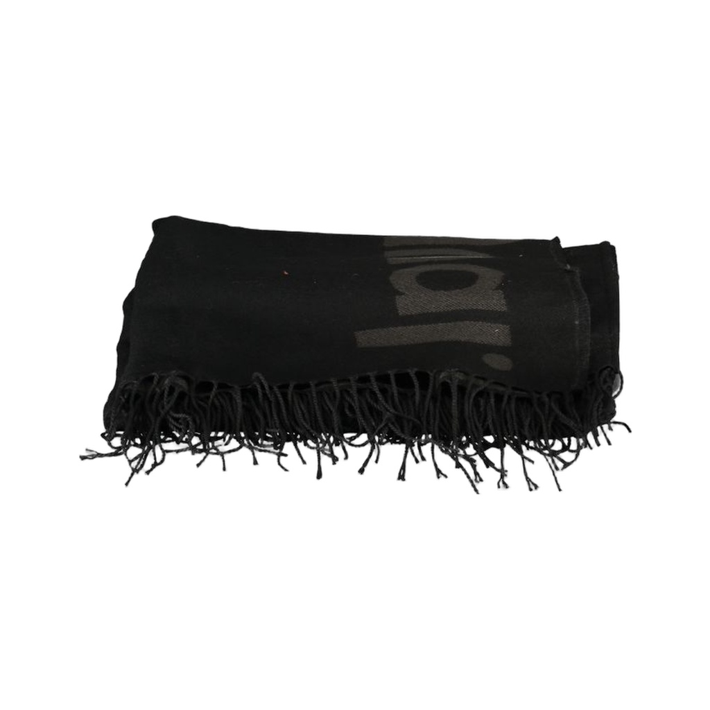 Chic Contrast Detail Poncho in Timeless Black