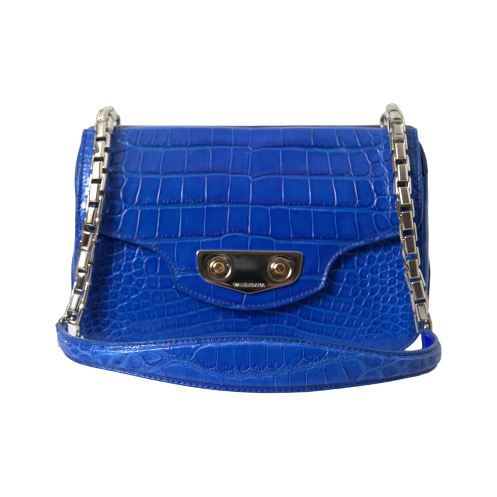 Blue Exotic Leather Neo Classic Purse Shoulder Handbag Bag
