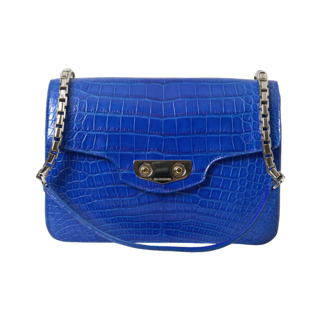 Blue Exotic Leather Neo Classic Small Shoulder Bag