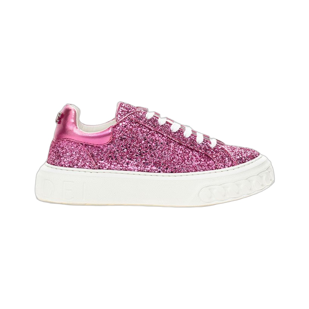 Fuchsia Elegance Leather Sneakers