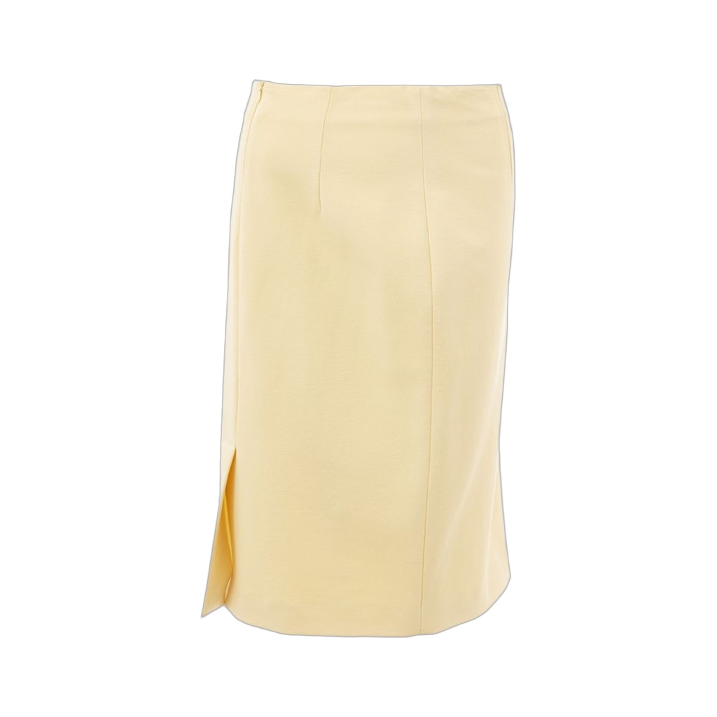 Elegant Yellow Viscose Skirt for Women