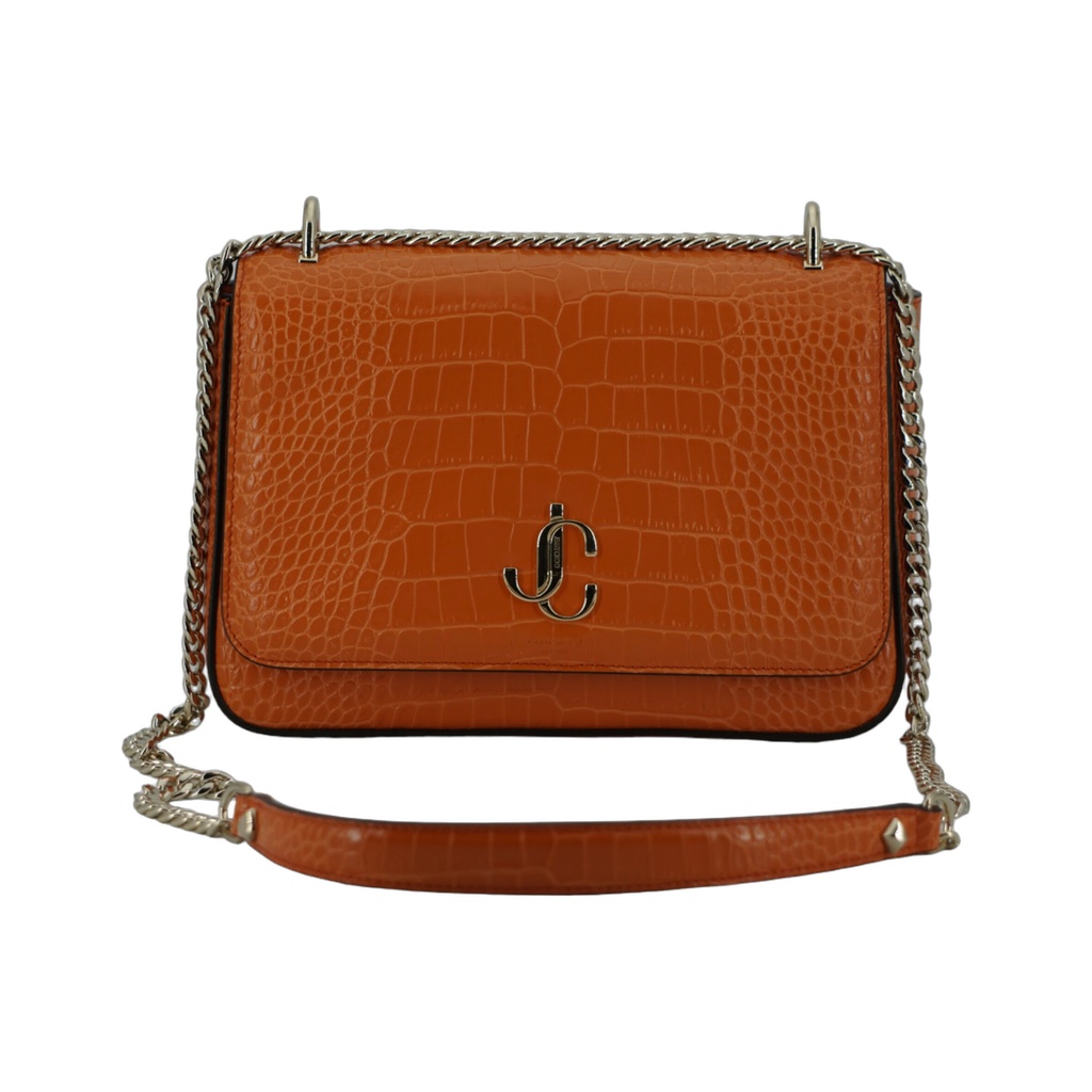Amber Orange Leather Shoulder Bag