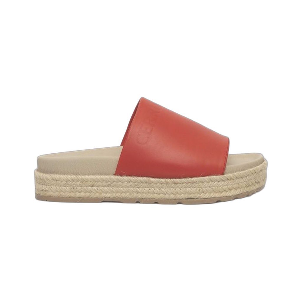 Red Calfskin Women Sandal