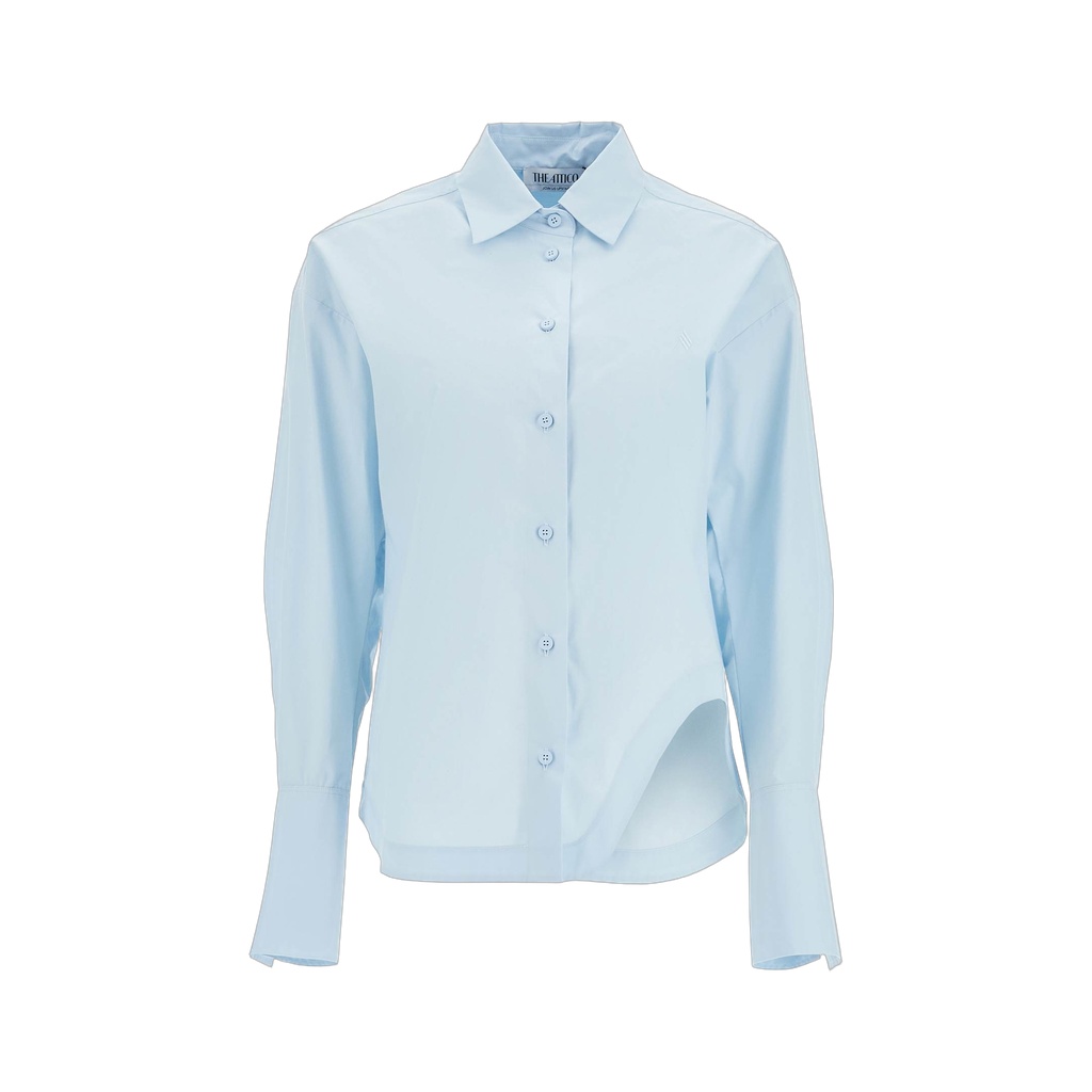 eliza shirt with shaped slit