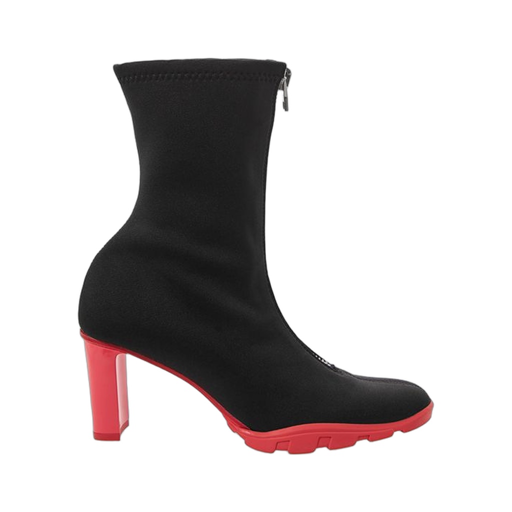 Black Neoprene Ankle Boots