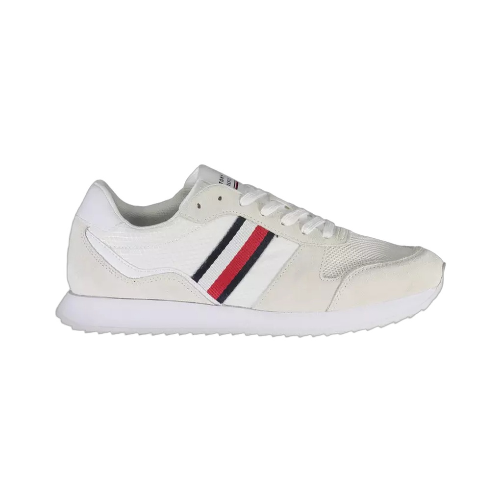 Eco-Conscious White Sneakers With Logo Accent