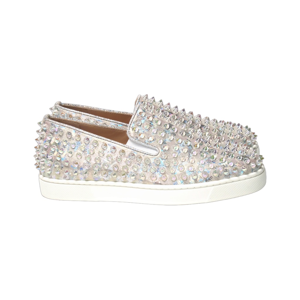 White Ab/Clear Ab Roller Boat Woman Flat Sneaker