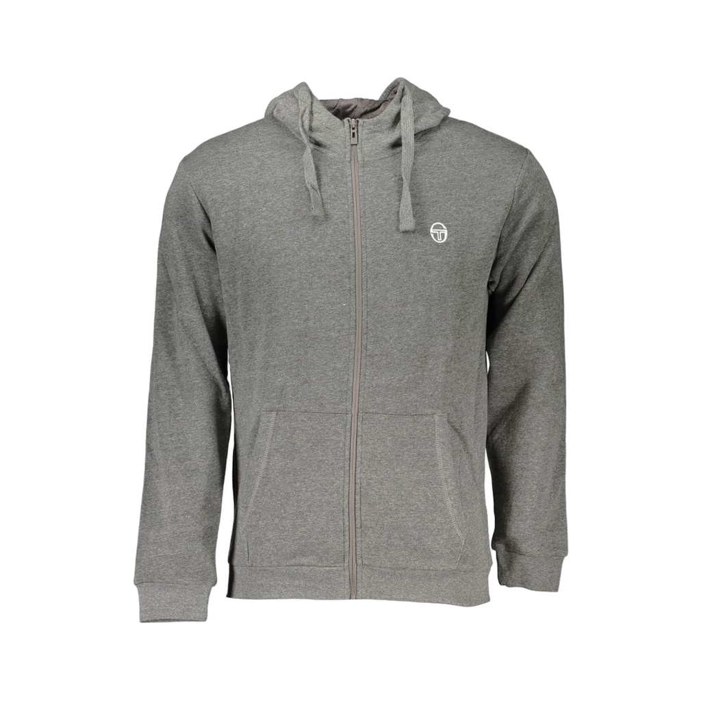Gray Cotton Men's Hooded Sweater