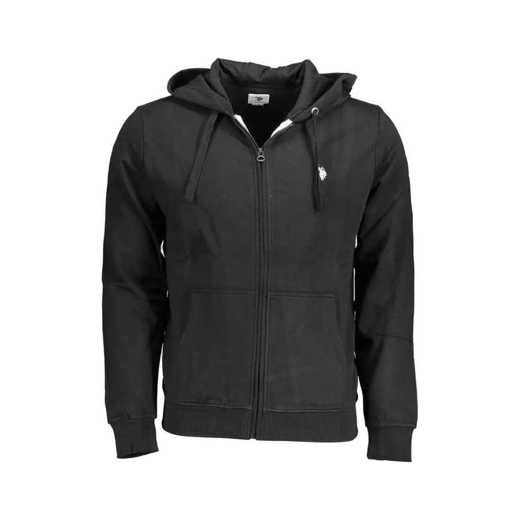 Black Cotton Men Sweater