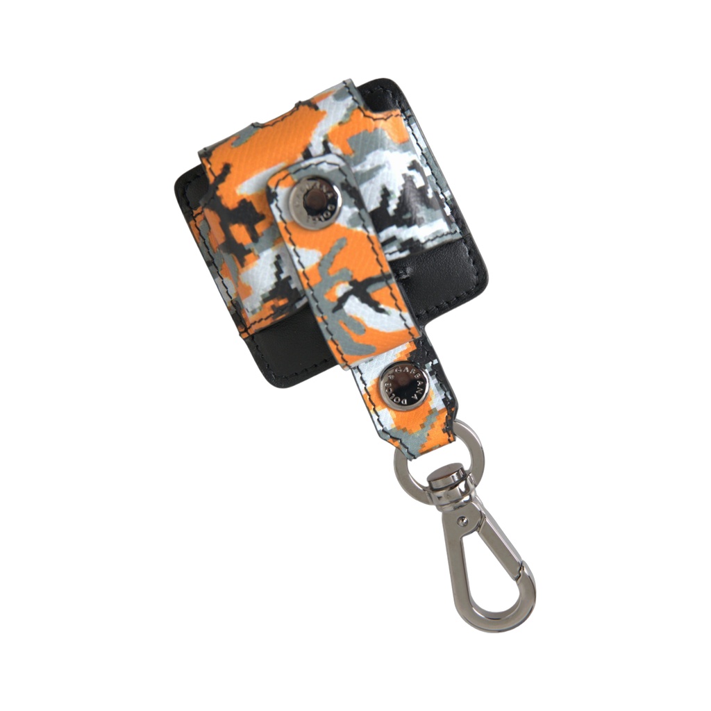 Multicolor Camouflage Print Leather Metal Airpods Case