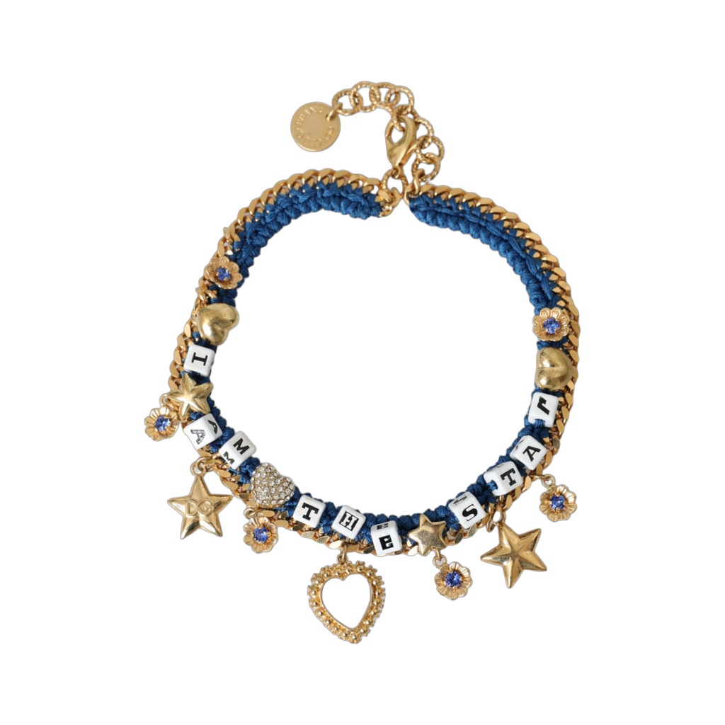 Gold Tone Brass Chain Iam The Star Bracelet