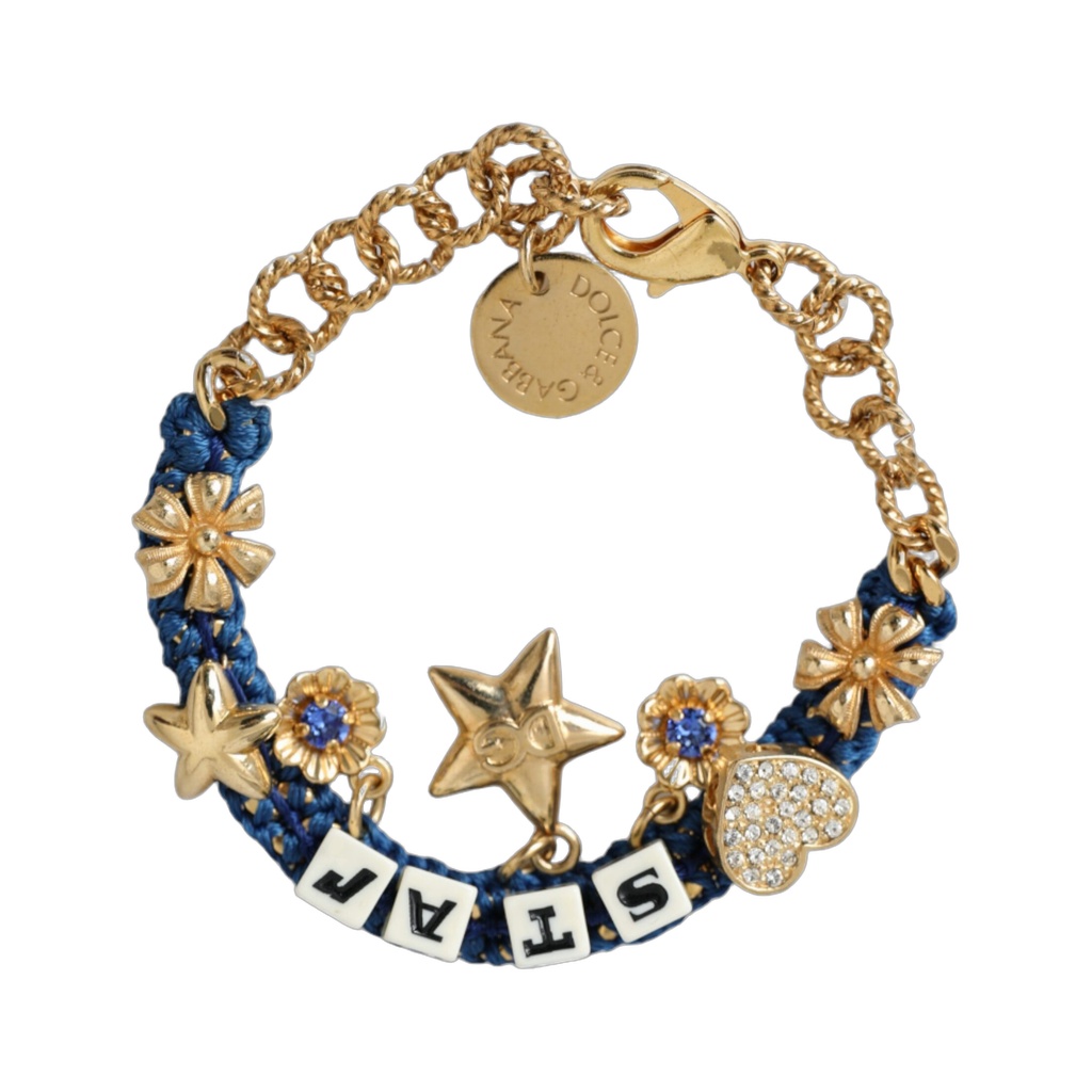 Gold Tone Brass Chain Star Fashion Bracelet