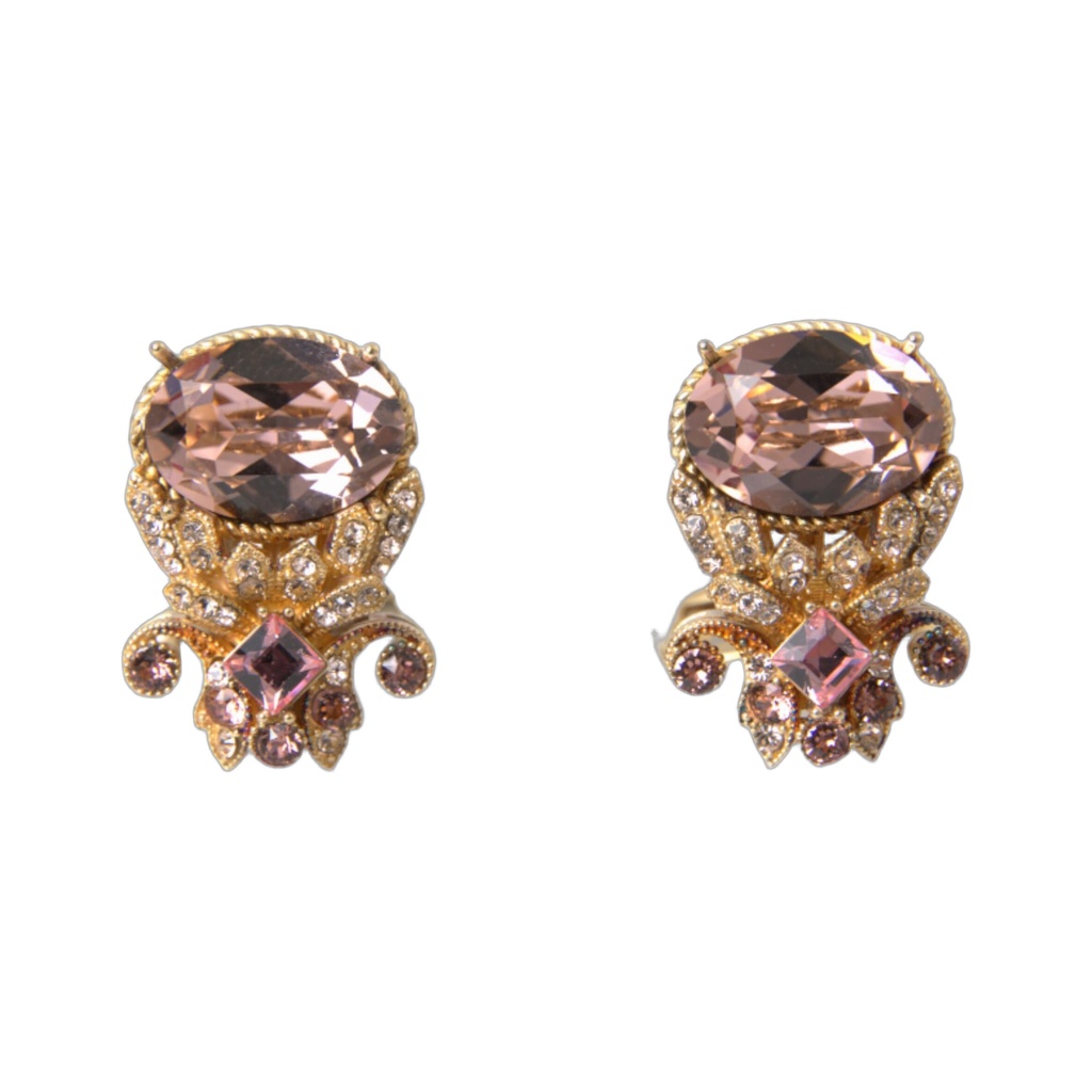 Gold Tone 925 Sterling Silver Crystal Cufflink