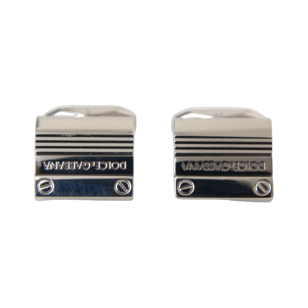 Silver Plated Metal Brass DG Logo Pin Cufflinks