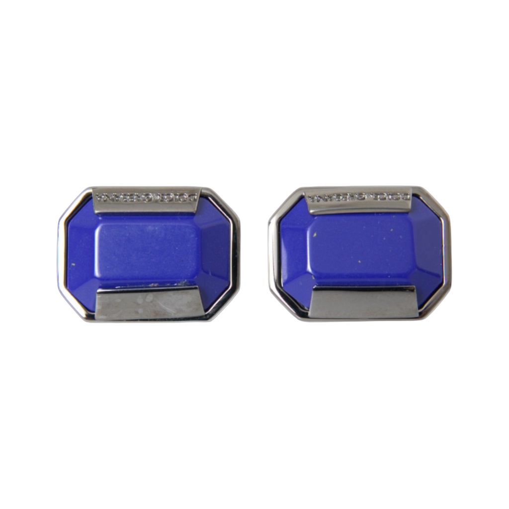 Silver Plated Brass Pin Crystal Cufflinks