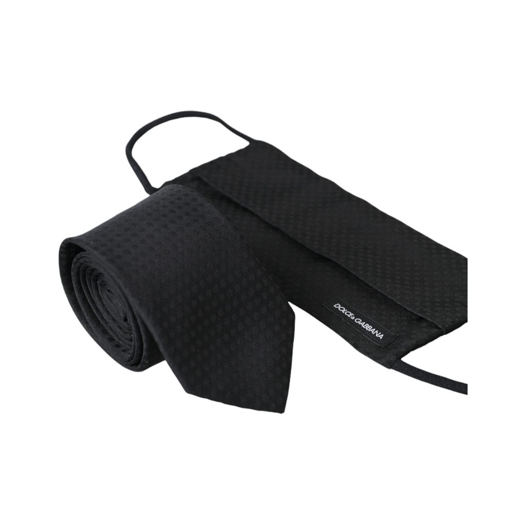 Black 100% Silk Adjustable Necktie Face Mask