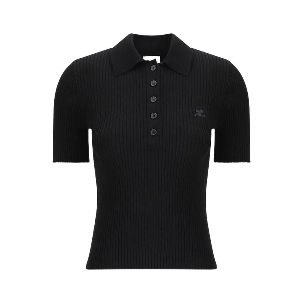 Black Viscose Polo Shirt
