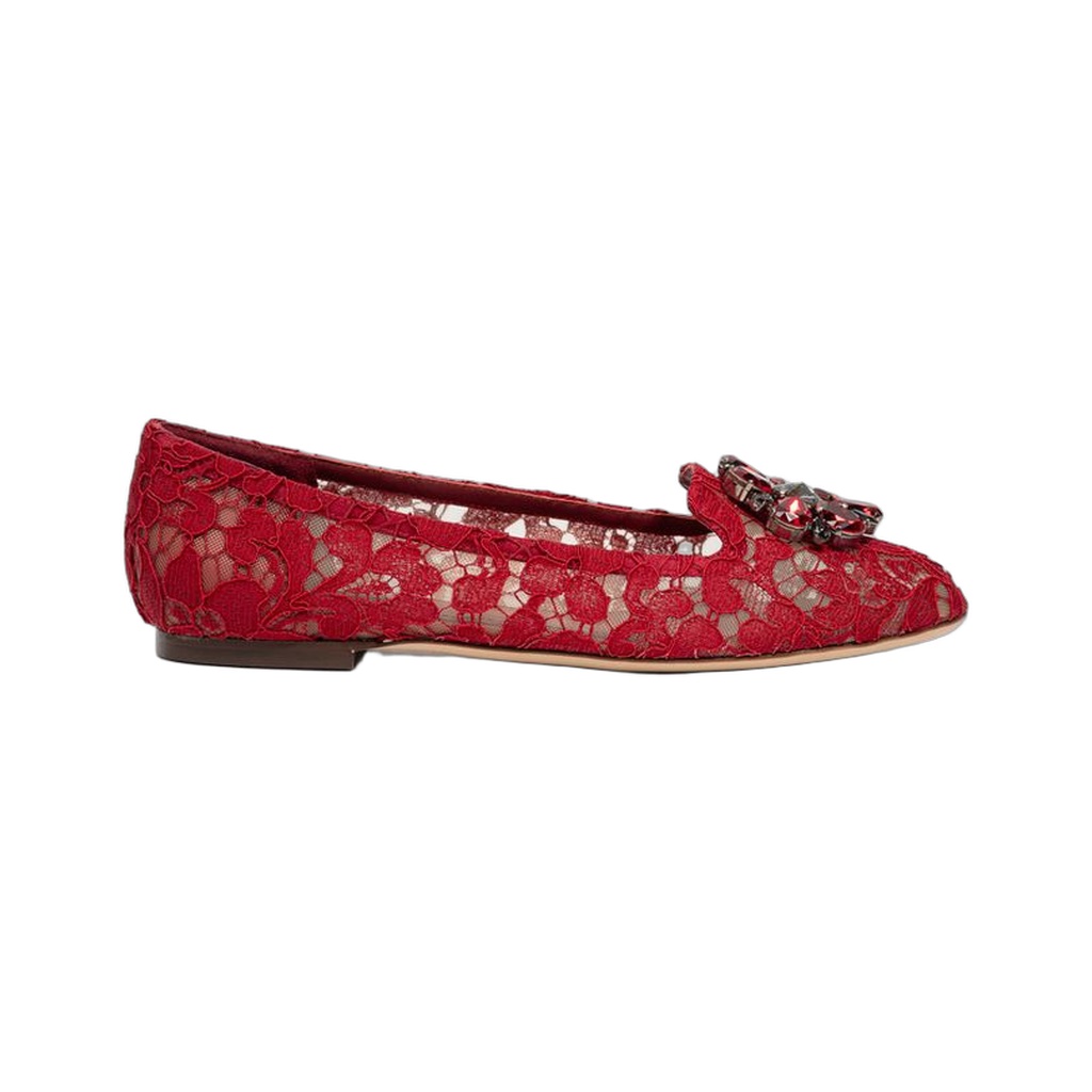 Red Viscose Ballet Flats