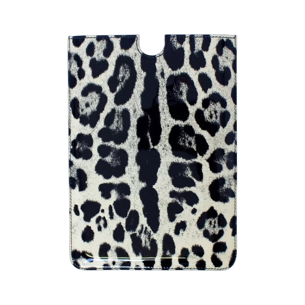 White Leopard Pattern Leather eBook Cover Tablet Case