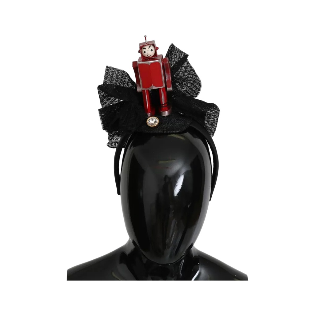 Red Black Robot Clear Crystal Headband Tiara Diadem