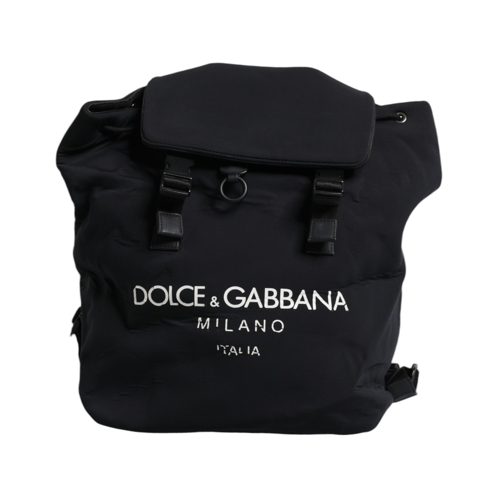 Black Neoprene Nylon DG Logo School Backpack Bag