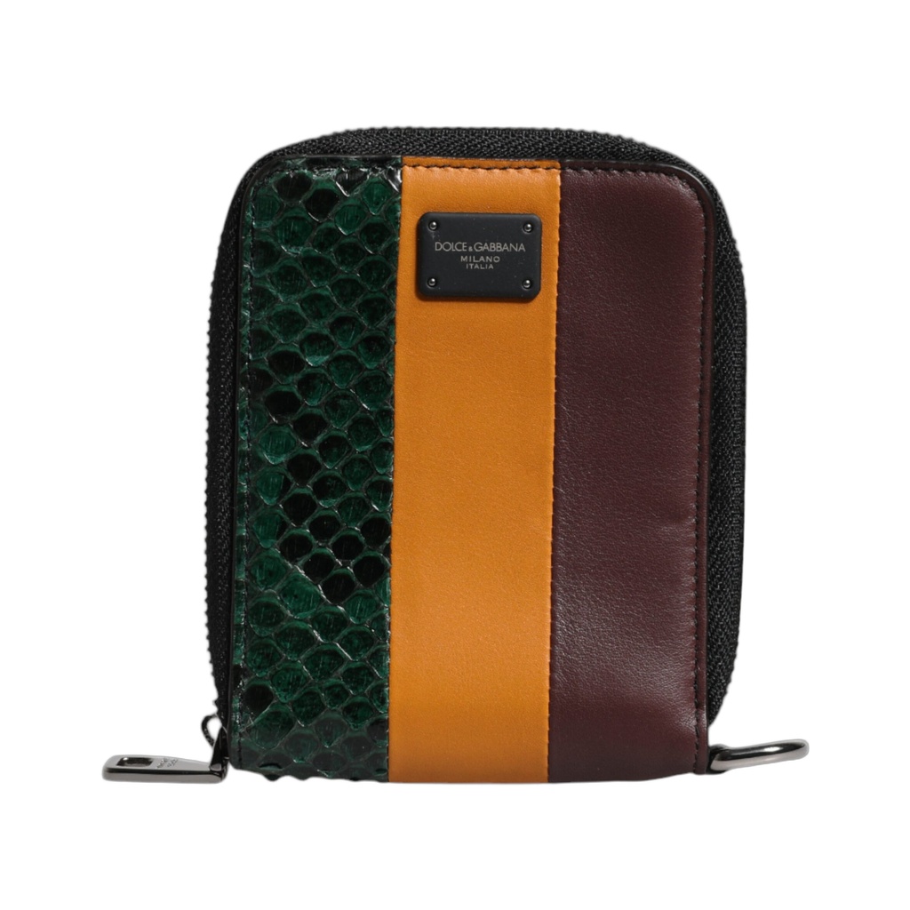 Multicolor Exotic Leather DG Bifold Card Holder Wallet