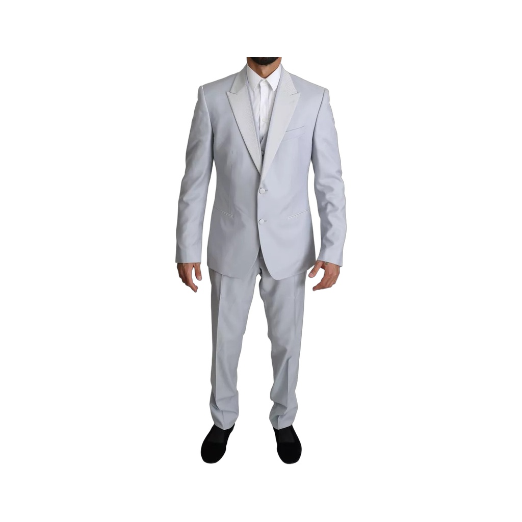 Light Blue SICILIA Wool 3 Piece Suit