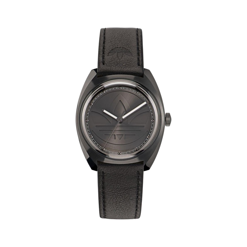Black Leather Dress Watch