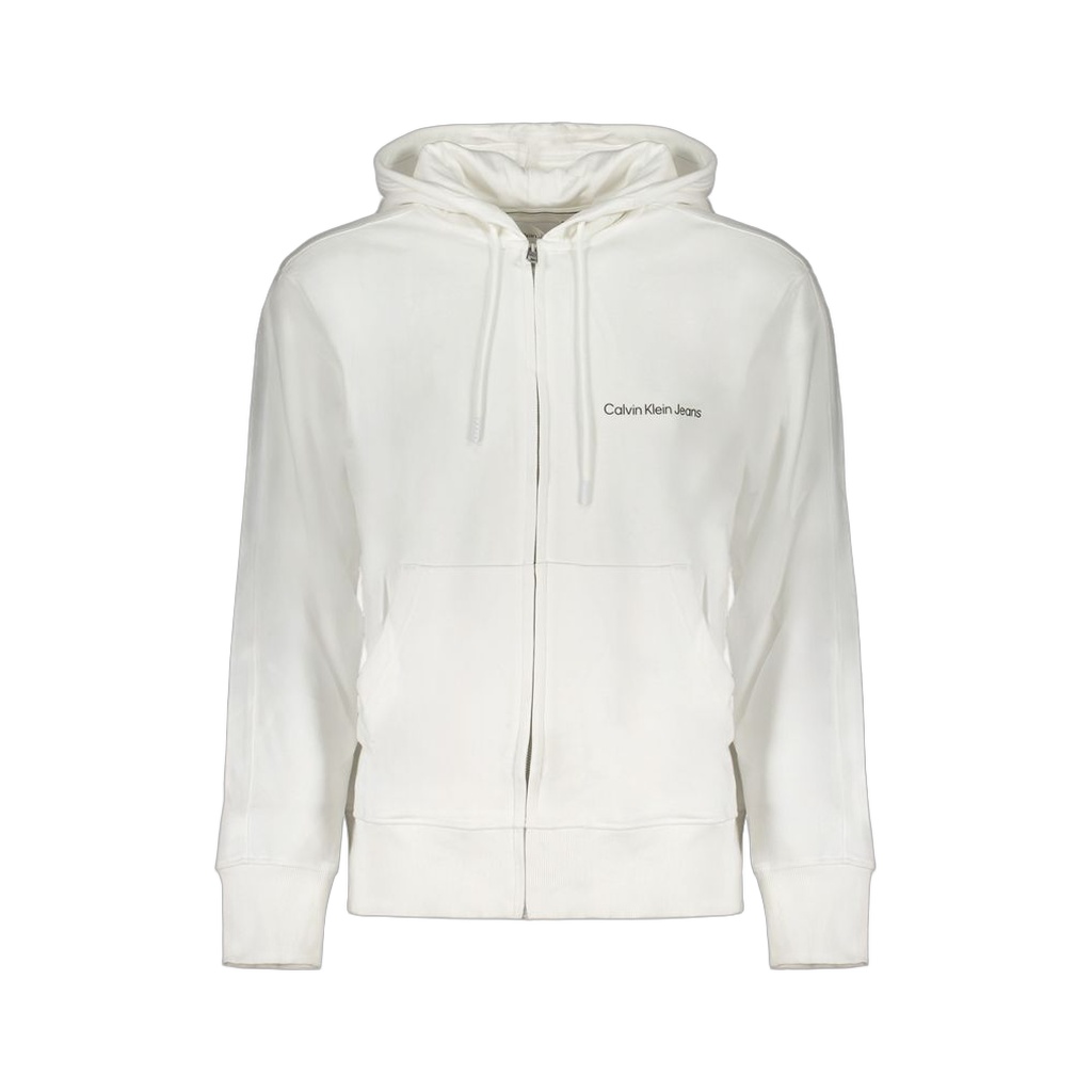 White Cotton Men's Hooded Sweater