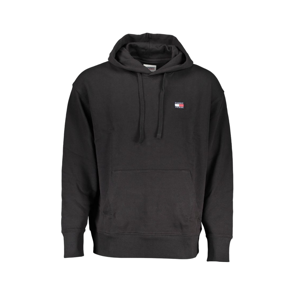 Black Cotton Men Sweater Hoodie