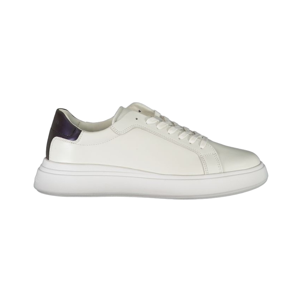 Sleek White Contrast Lace-Up Sneakers