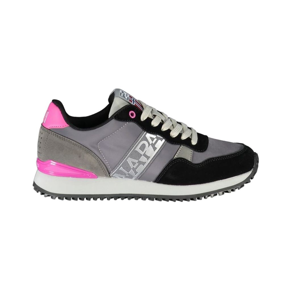 Chic Gray Contrast Lace-Up Sneakers