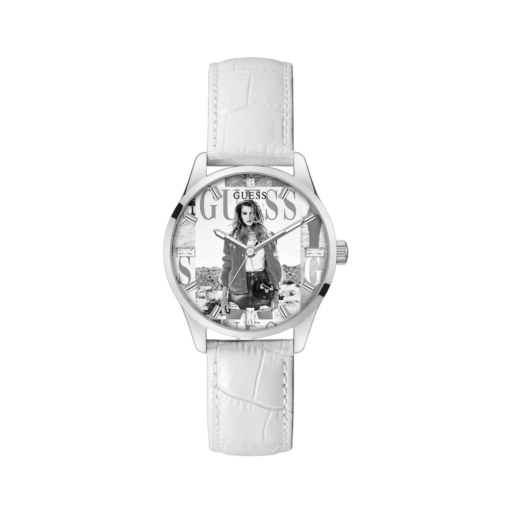 White Leather Dress Watch