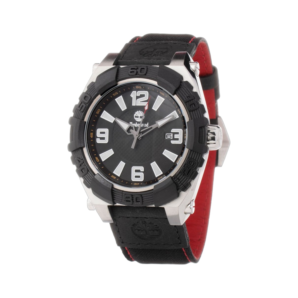 Black Leather Sport Watch