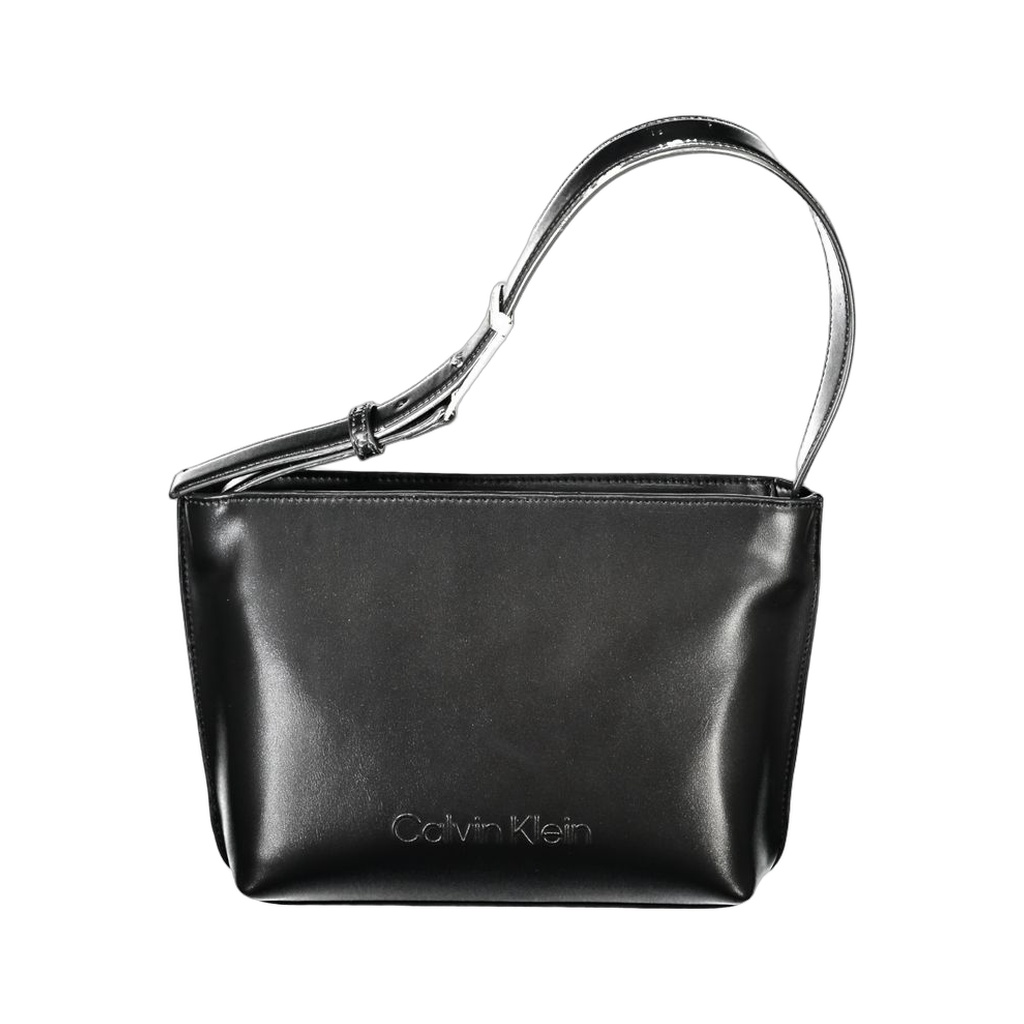 Black Polyester Women Handbag