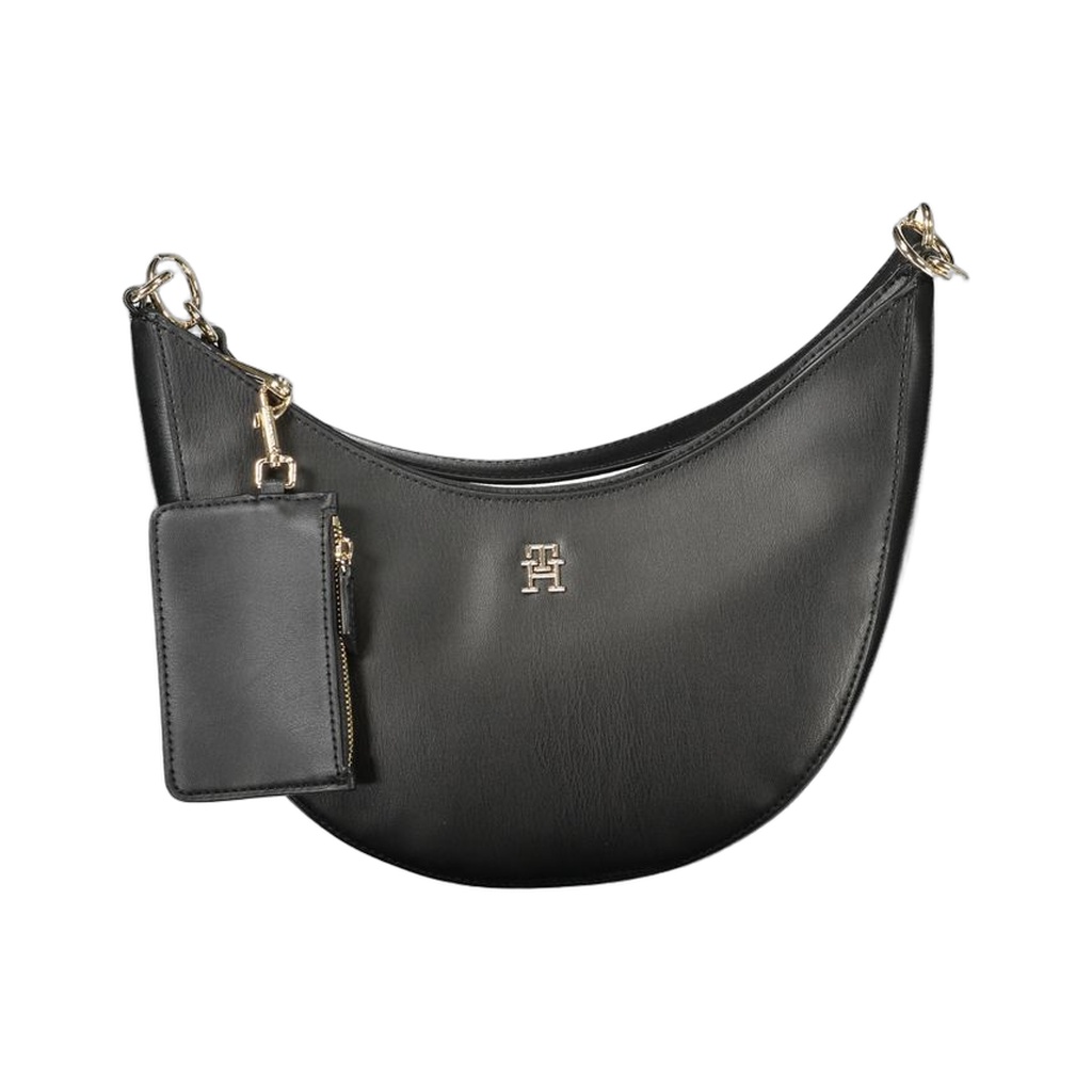 Black Polyethylene Women Handbag