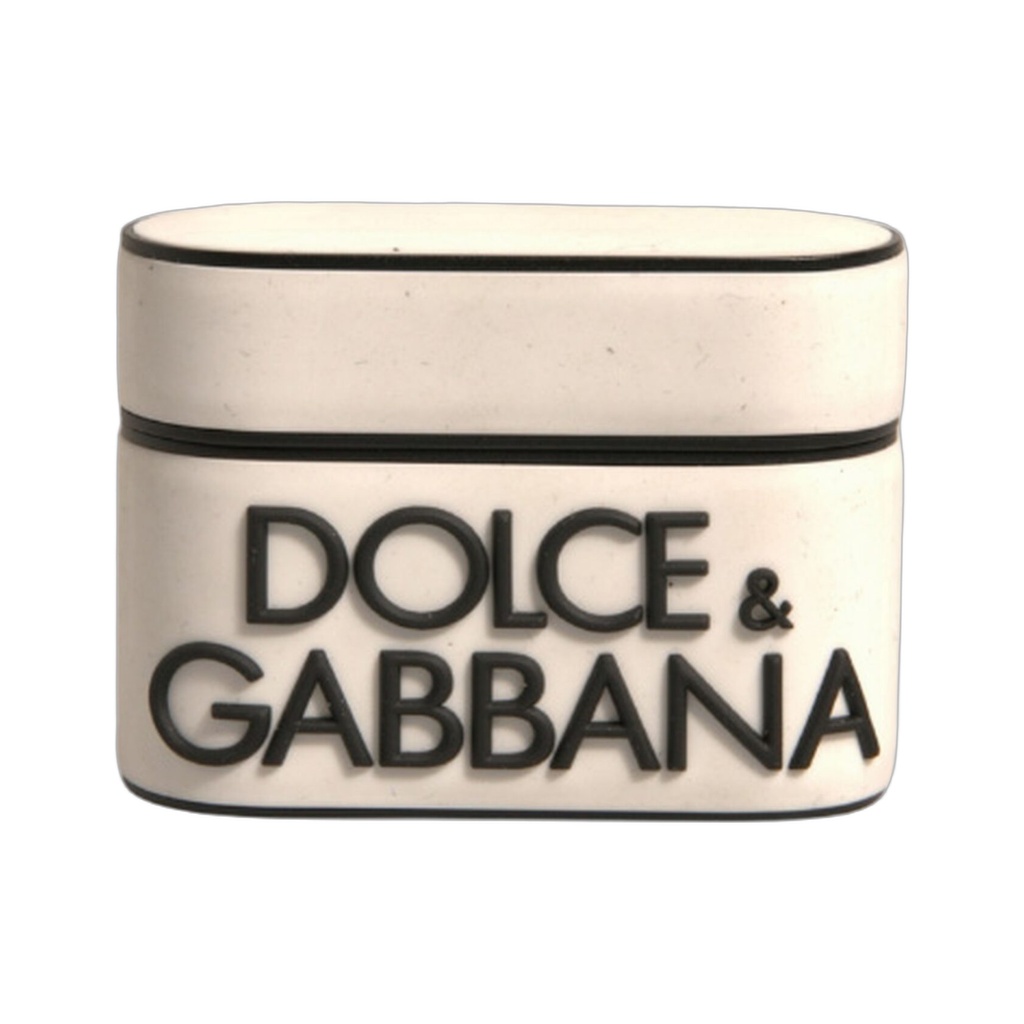 White PVC Embossed Logo Plaque Holder Airpods Case