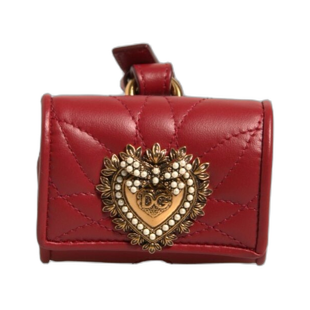 Black Leather Devotion Heart Strap Airpod Case