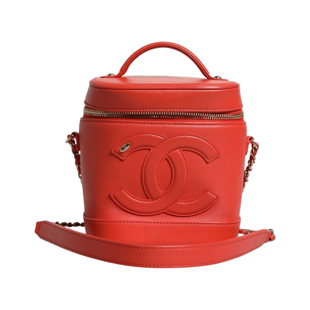 Orange Coco Mark Vanity Chain Shoulder Hand Purse