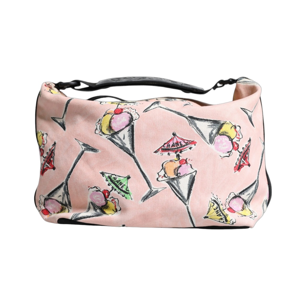 Pink Cruise Collection Parfait Canvas Printed Bag Purse