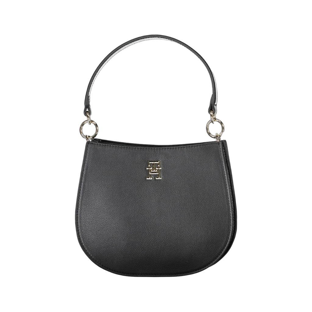 Black Polyester Women Handbag