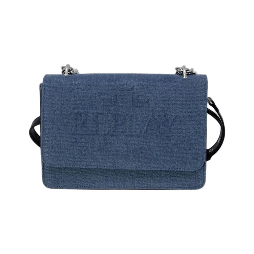 Blue Polyester Crossbody Bag