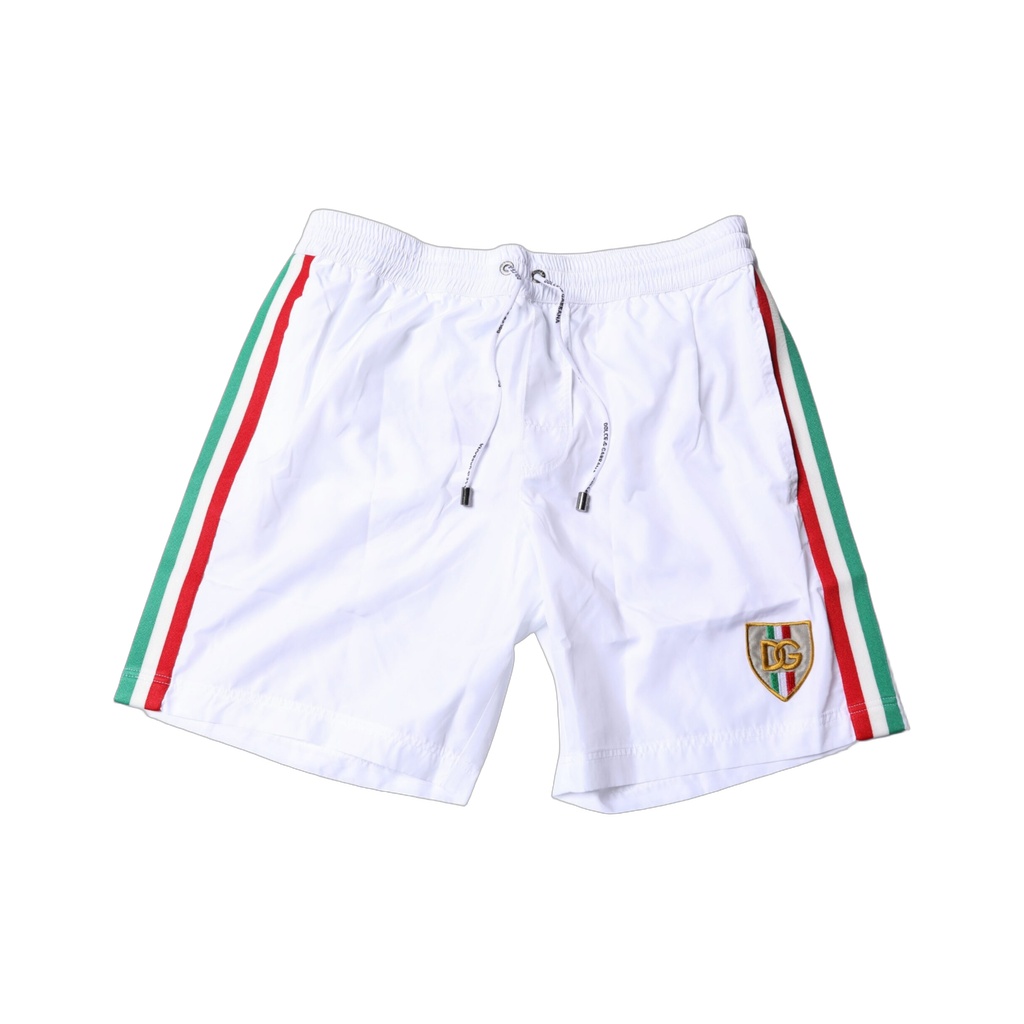White Stripes Beachwear Shorts 2 Pc Swimwear