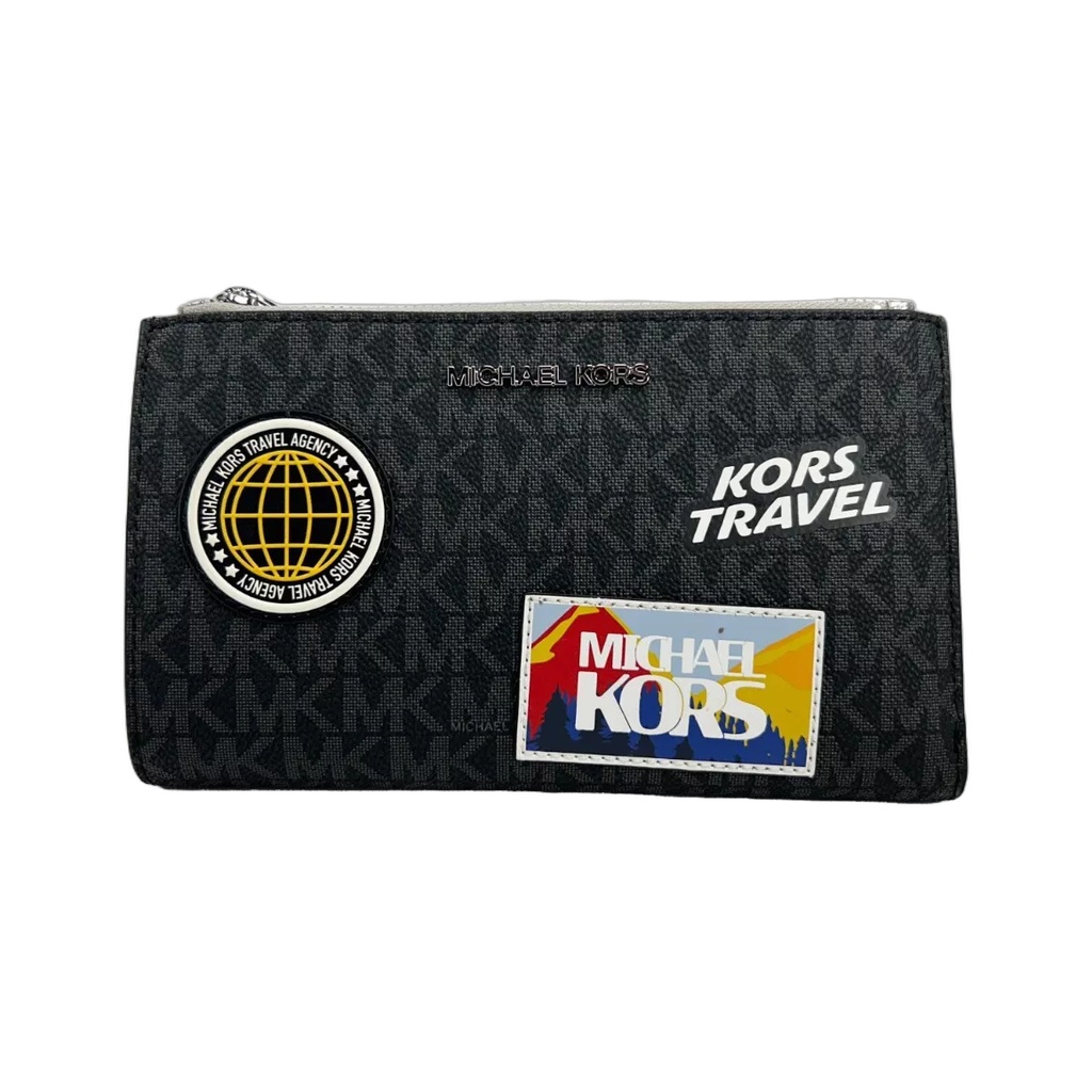 Jet Set Travel Double Zip Wristlet Wallet