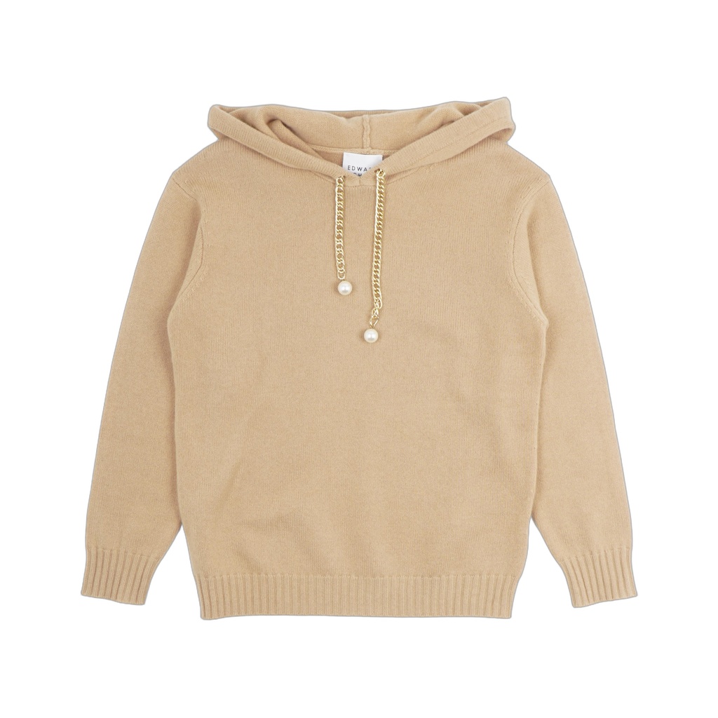 Women's Mock-neck Pullover Knit Top In Beige