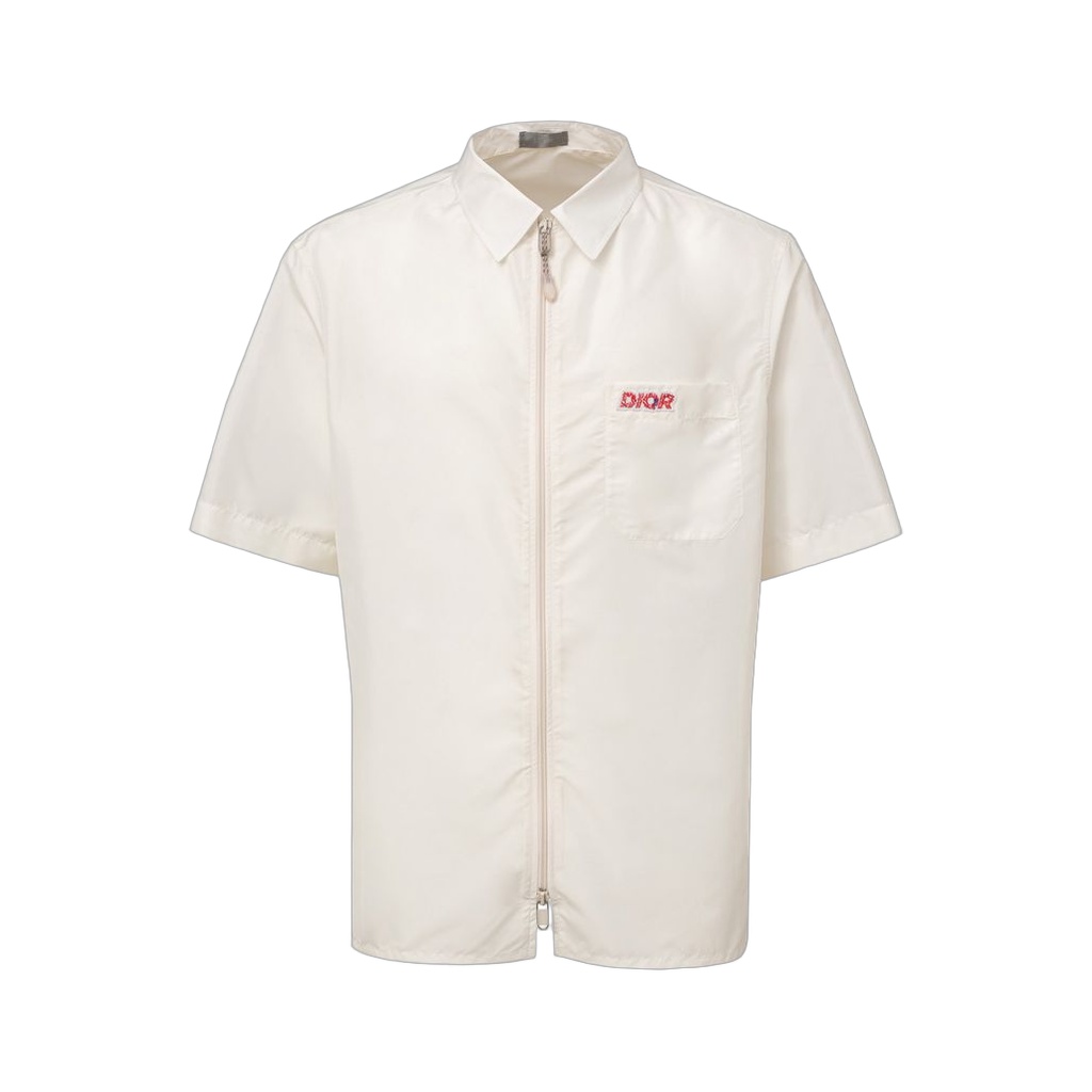White Polyester Shortsleeve Shirt