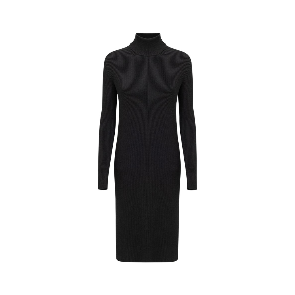 Black Wool Long Dress