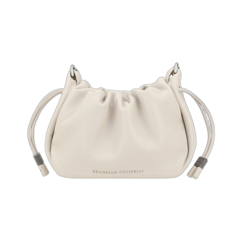 Beige Calf Leather Bos Taurus Shoulder Bag