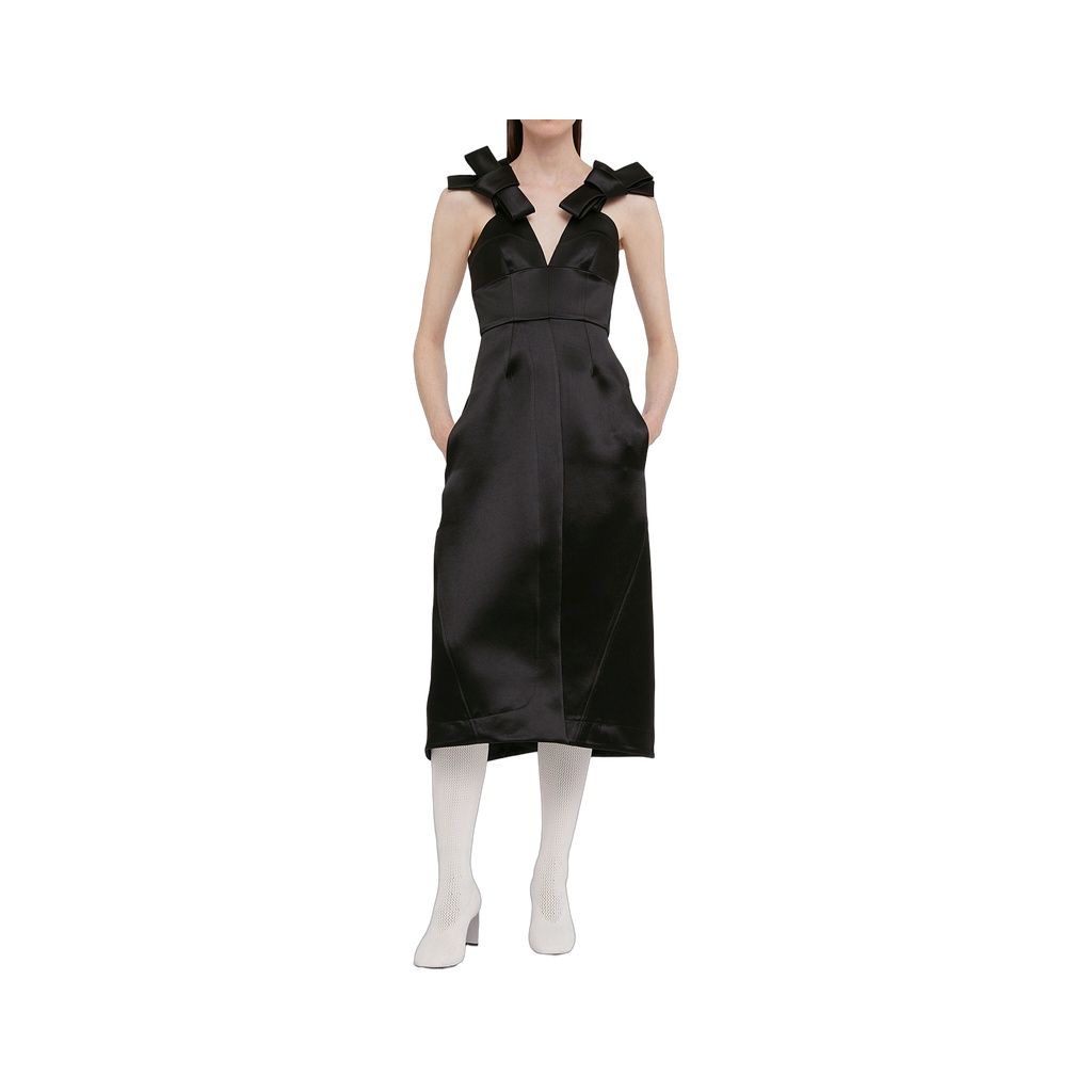 Bow-Detail Midi Dress