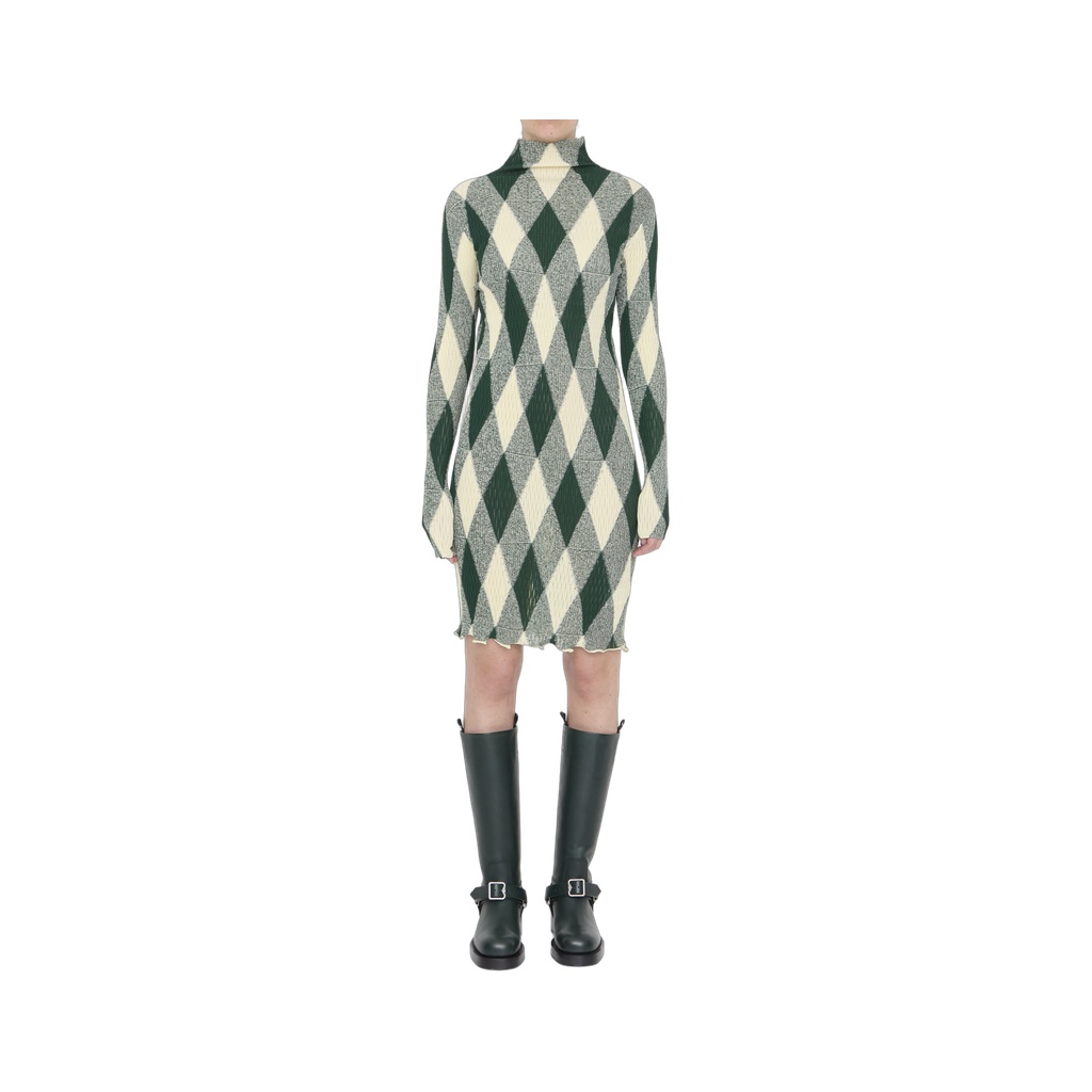 Argyle motif dress